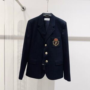 Authentic Saint Laurent Navy Blazer with Gold Accents